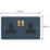 Varilight  13A 2-Gang 2-Pole Switched Socket Midnight Blue  with Black Inserts