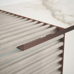 Homelux 9mm Straight Aluminium Tile Trim Copper   2.5m