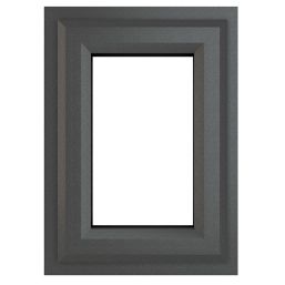 Crystal  Top Opening Clear Triple-Glazed Casement Anthracite on White uPVC Window 610mm x 610mm