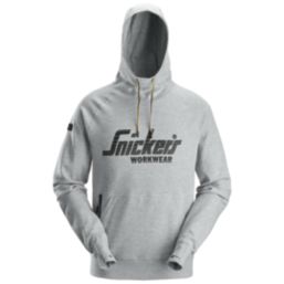 Snickers 2894 Logo Hoodie  Grey Melange Medium 39" Chest