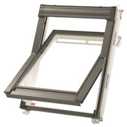 Keylite  Manual Centre-Pivot White Painted Timber Double-Glazed Roof Window Clear 780mm x 980mm