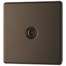 LAP  1-Gang Coaxial TV Socket Black Nickel