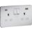 Knightsbridge  13A 2-Gang DP Switched Socket + 2.25A 45W 2-Outlet Type A & C USB Charger Matt White with White Inserts