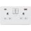 Knightsbridge  13A 2-Gang DP Switched Socket + 2.25A 45W 2-Outlet Type A & C USB Charger Matt White with White Inserts