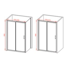 Framed Rectangular Sliding Shower Door Polished Silver 1400mm x 1850mm