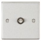 Knightsbridge  1-Gang F-Type Satellite Socket Brushed Chrome