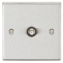 Knightsbridge  1-Gang F-Type Satellite Socket Brushed Chrome