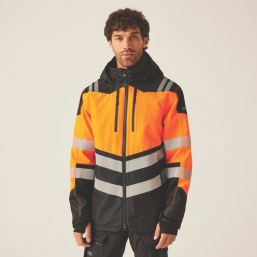 Regatta Hi Vis X-Pro Shell Jacket Black/Orange Medium 40" Chest