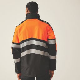 Regatta Hi Vis X-Pro Shell Jacket Black/Orange Medium 40" Chest