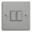 Varilight  10A 2-Gang 2-Way Light Switch  Brushed Steel with Colour-Matched Inserts