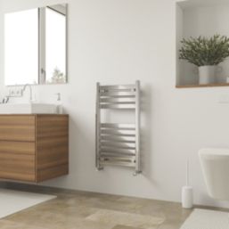 Azur 800mm x 450mm 672BTU Chrome Flat Designer Towel Radiator