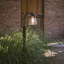 Lutec Cate 945mm Outdoor Post Light Black Rust