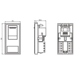 Knightsbridge  Modular RJ45 Ethernet Socket Black with Black Inserts