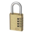 Smith & Locke   Closed Shackle Combination  Padlock Brass 50mm