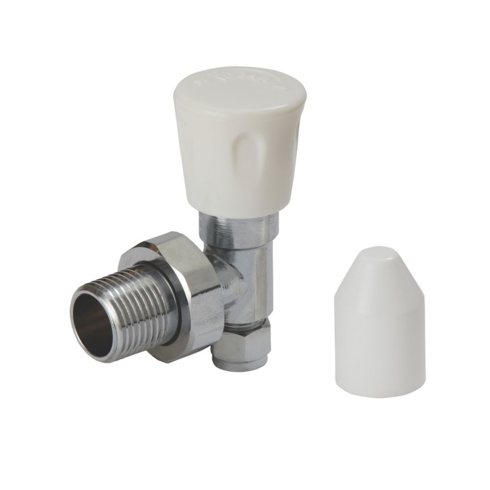 Flomasta  White Angled Manual Radiator Valve  8mm x 21mm