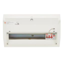 Contactum Defender 1.0 20-Module 16-Way Part-Populated  Main Switch Consumer Unit with SPD