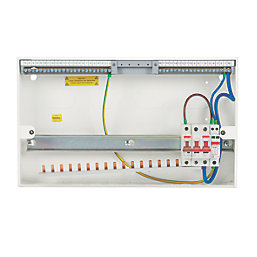 Contactum Defender 1.0 20-Module 16-Way Part-Populated  Main Switch Consumer Unit with SPD
