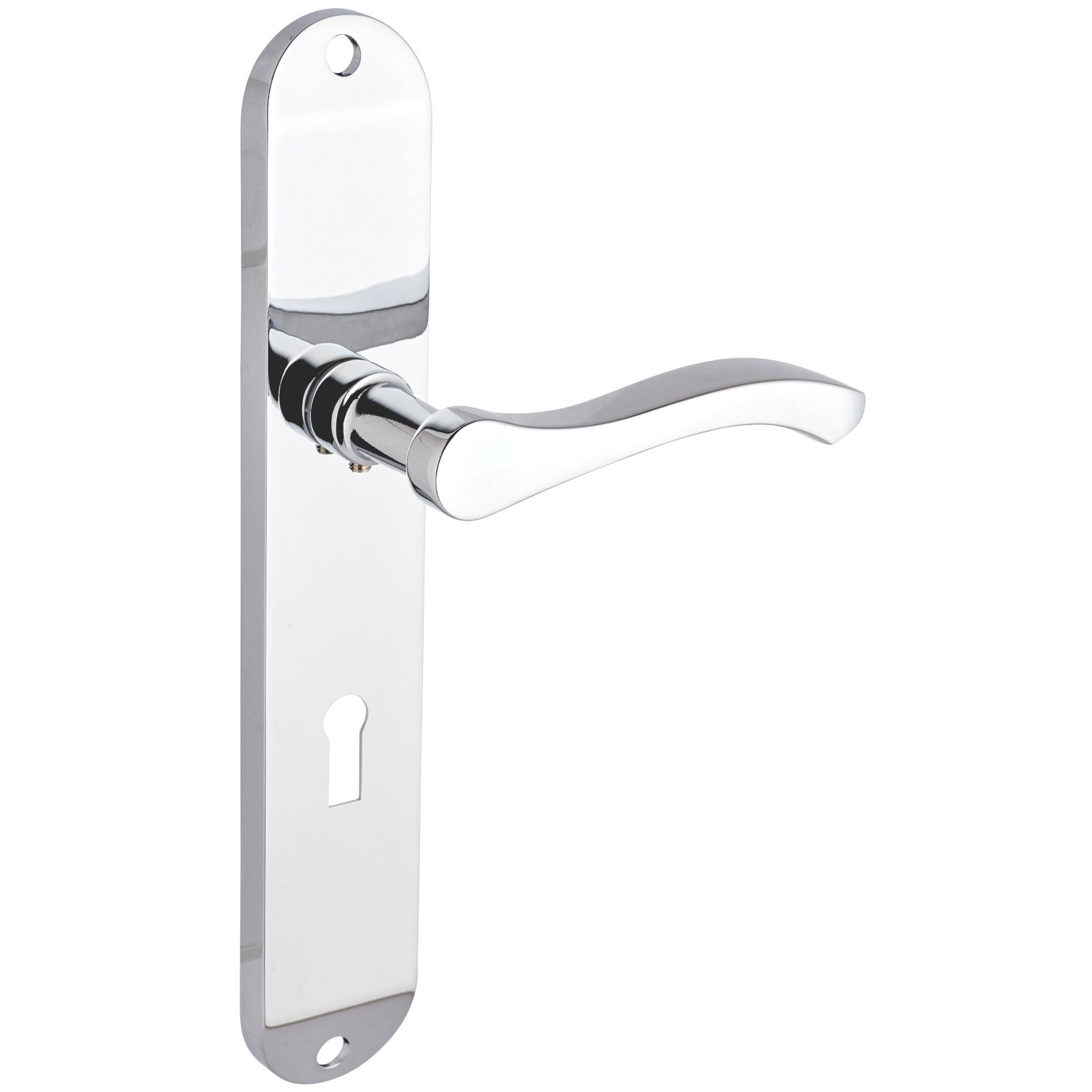 Smith & Locke Bigbury Fire Rated Lever Lock Door Handles Pair Polished Chrome (193HY)