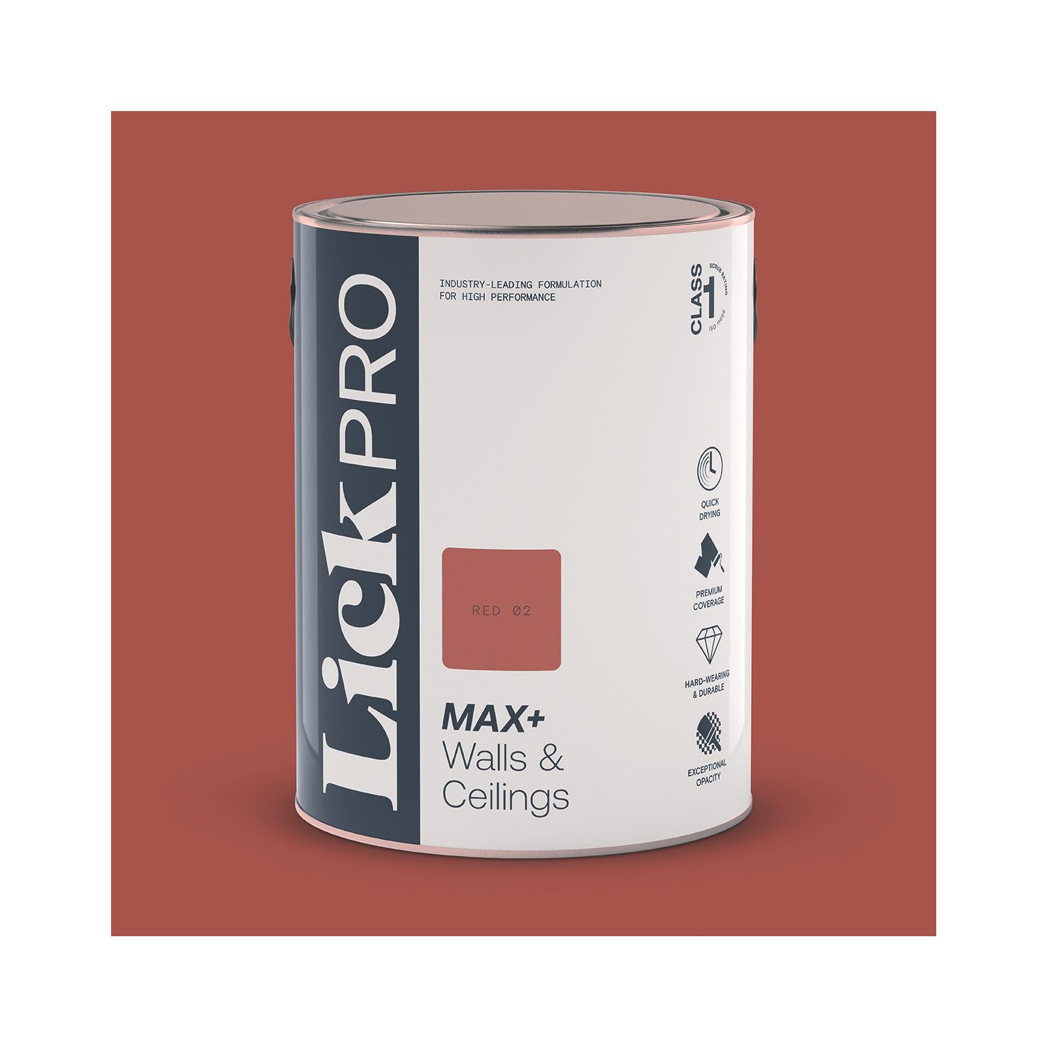 LickPro Max+ 5Ltr Red 02 Matt Emulsion Paint (193JX)