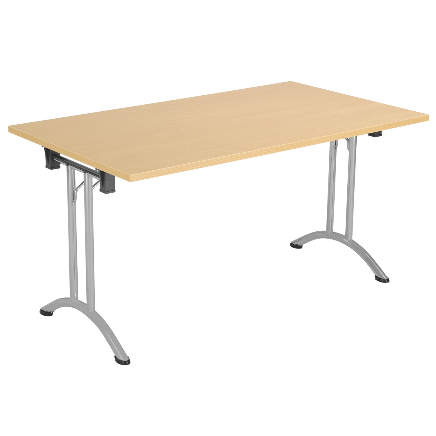 TC Group One Union Rectangular Folding Table Nova Oak/Silver 1400mm x 700mm (193TT)