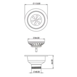 ETAL Sink Strainer Waste Brushed Brass 90mm