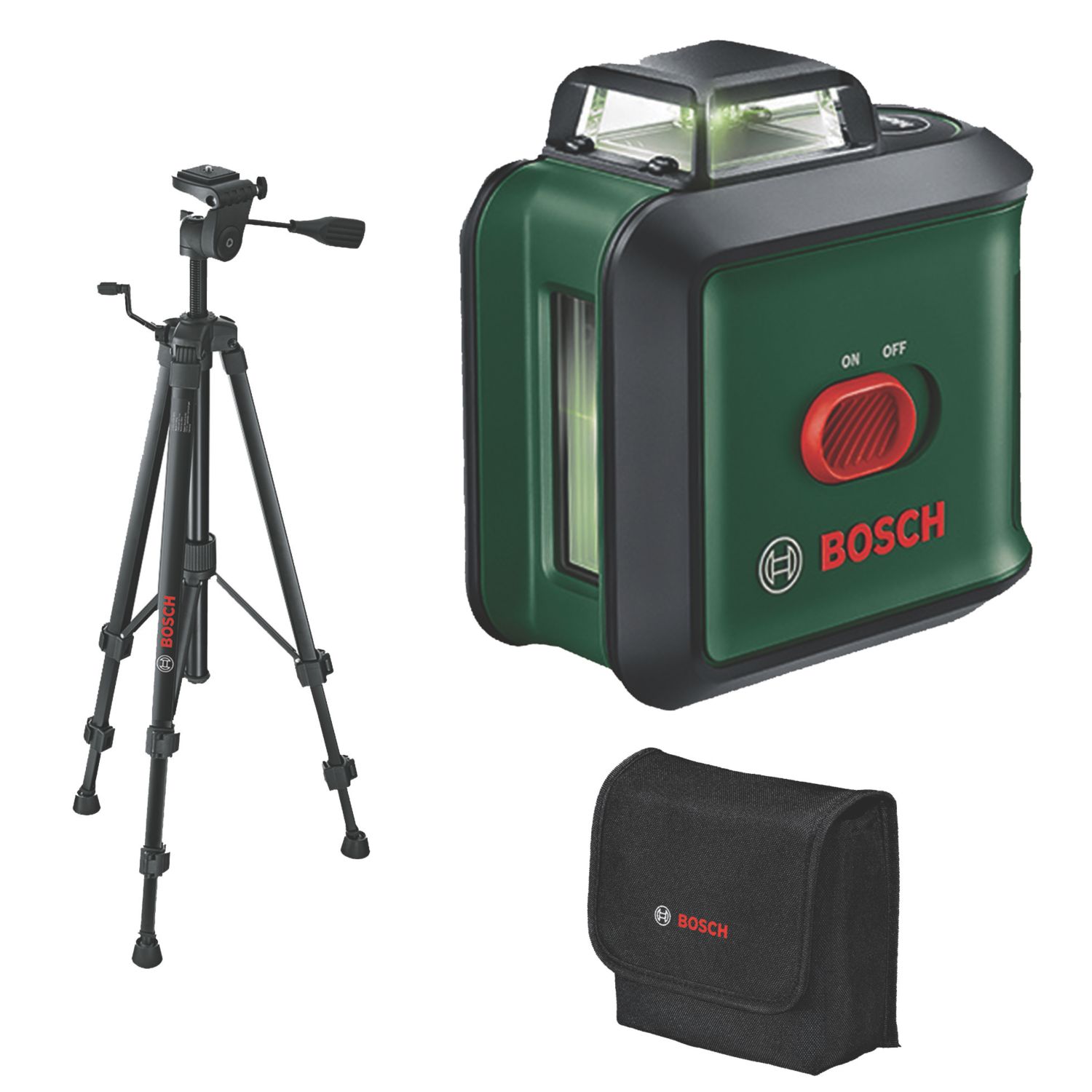 Bosch UniversalLevel 360 (TT150) 0603663E06 Green Self-Levelling Cross-Line Laser with Tripod (193YE)