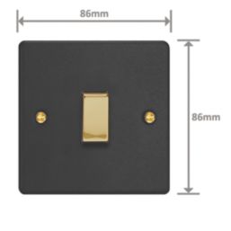 Varilight  10A 1-Gang 2-Way Light Switch  Matt Black with Colour-Matched Inserts