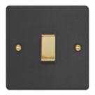 Varilight  10A 1-Gang 2-Way Light Switch  Matt Black with Colour-Matched Inserts