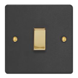 Varilight  10A 1-Gang 2-Way Light Switch  Matt Black with Colour-Matched Inserts