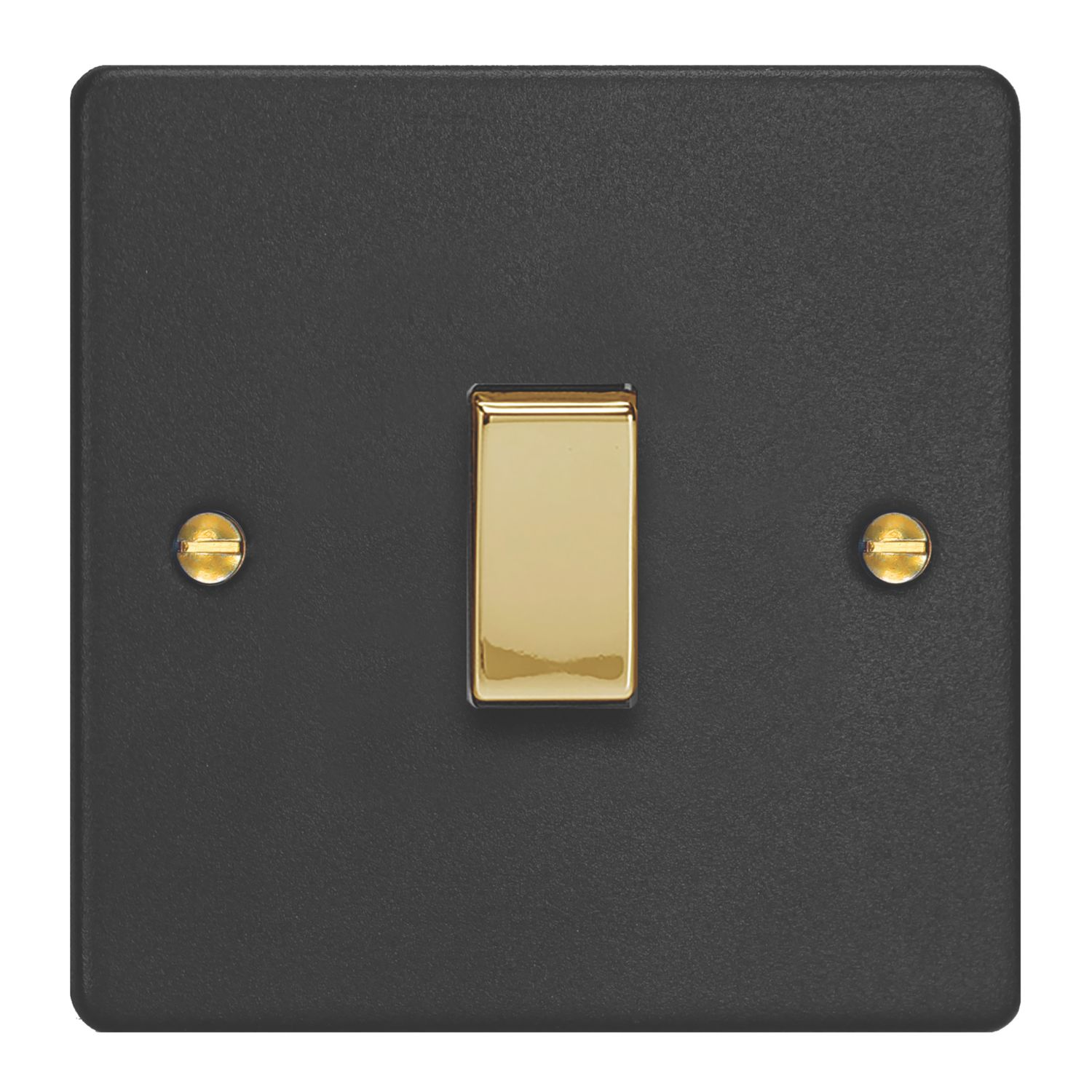 Varilight 10A 1-Gang 2-Way Light Switch Matt Black with Colour-Matched Inserts (193YT)