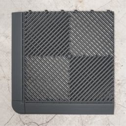 Swisstrax Ribtrax Pro Interlocking Floor Tiles Slate Grey 19mm 25 Pack