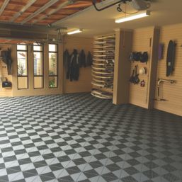 Swisstrax Ribtrax Pro Interlocking Floor Tiles Slate Grey 19mm 25 Pack