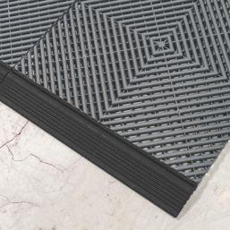 Swisstrax Ribtrax Pro Interlocking Floor Tiles Slate Grey 19mm 25 Pack