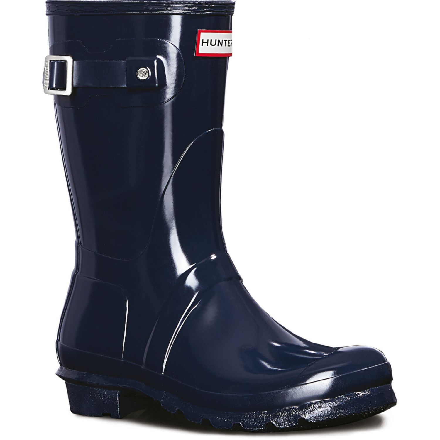 Hunter Original Short Gloss Size 5 Womens Navy Non Safety Wellies (194AN)