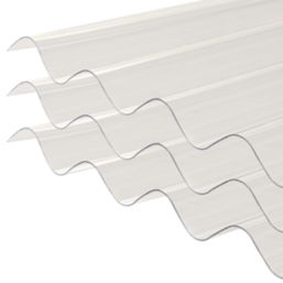 Radmat Building Materials  Corrugated Polycarbonate Roof Sheet Clear 2000mm x 0.8mm x 950mm 3 Pack