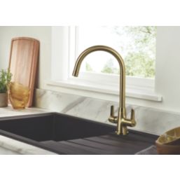 Bristan Echo Easyfit  Mono Sink Mixer  Brushed Brass 1 Pair
