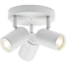 Knightsbridge  Round 3-Light Triple GU10 Ceiling Spotlight Matt White