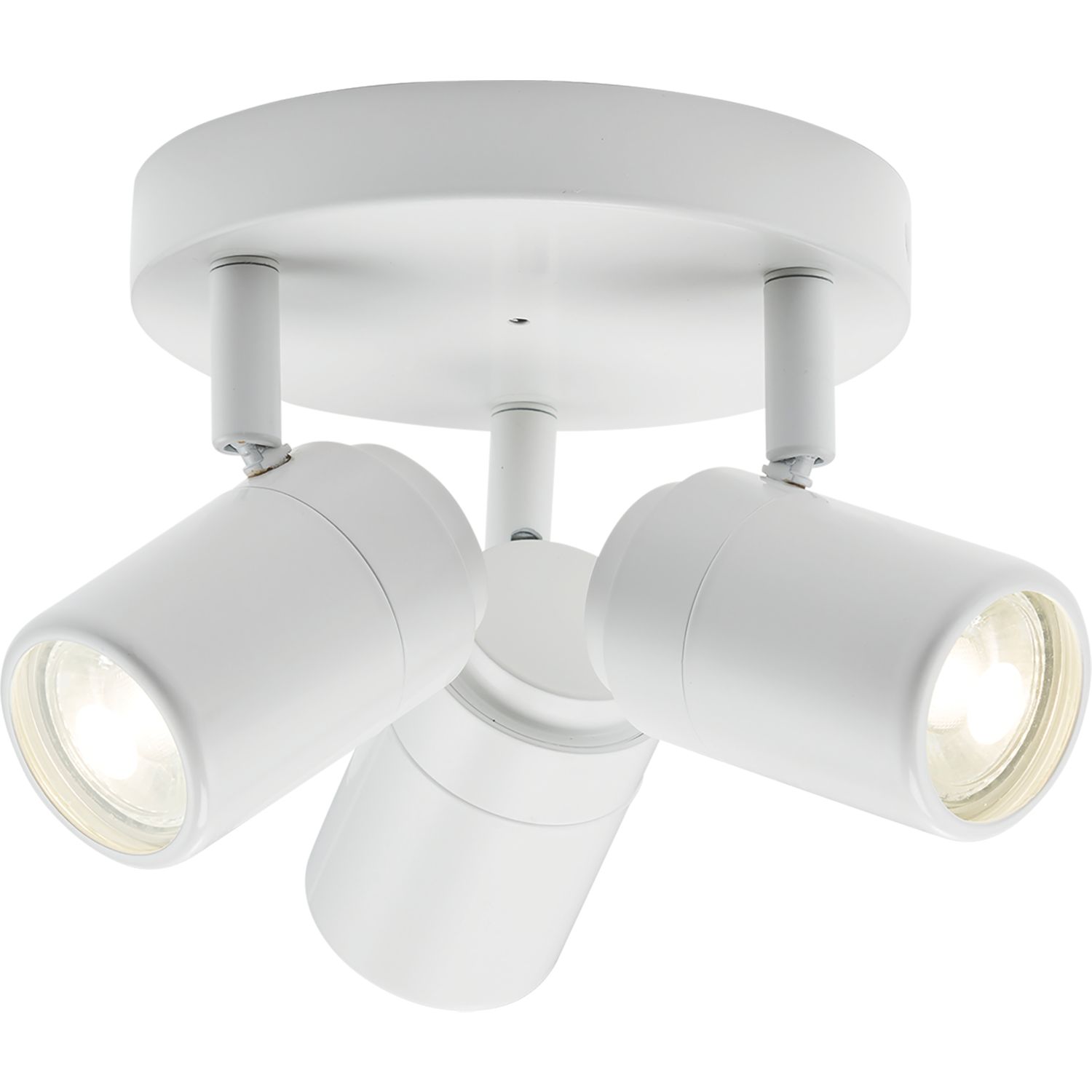 Knightsbridge Round 3-Light Triple GU10 Ceiling Spotlight Matt White (194GA)