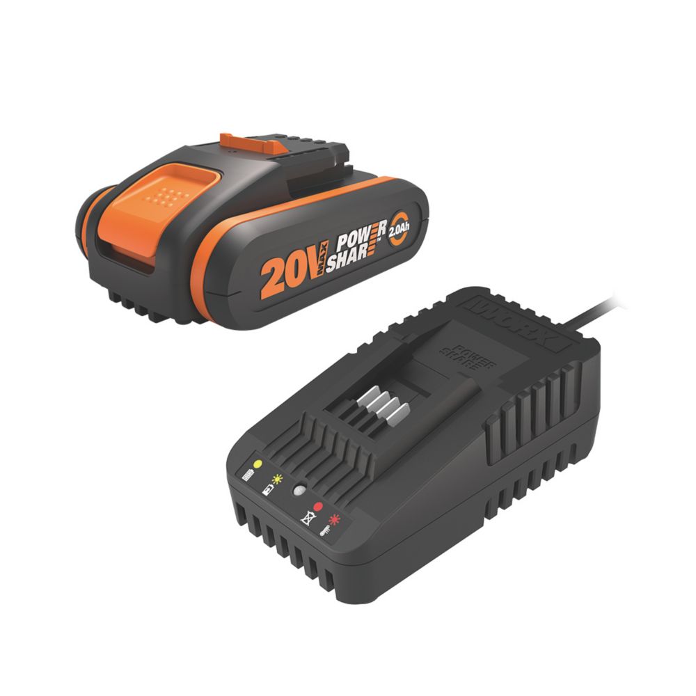 Worx WG252E 45cm 20V 1 x 2.0Ah Lithium PowerShare Cordless Hedge