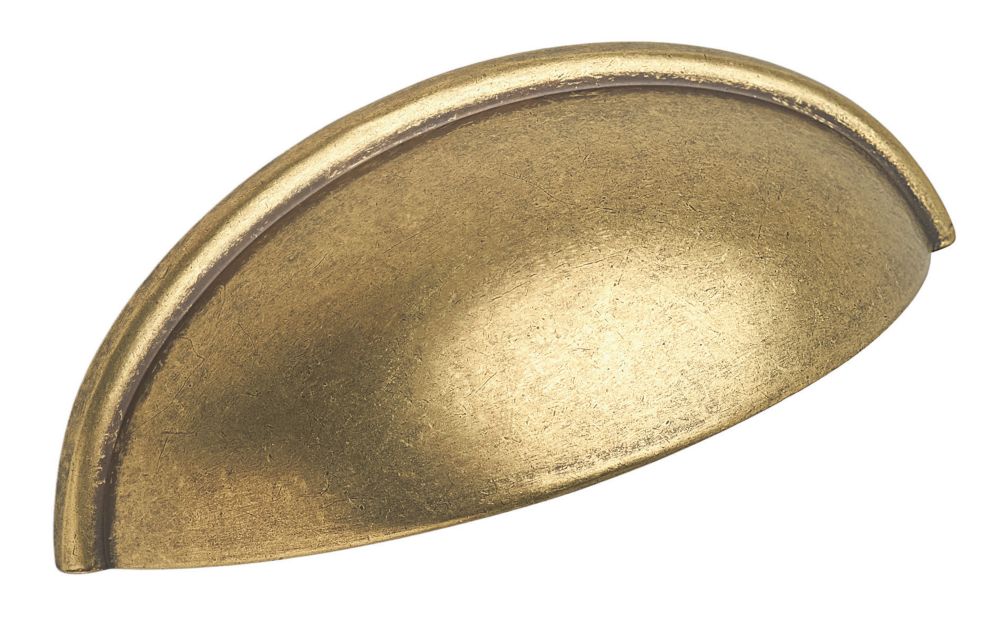 Elite Knobs & Handles Plain Cup Pull Antique Brass 80mm Screwfix