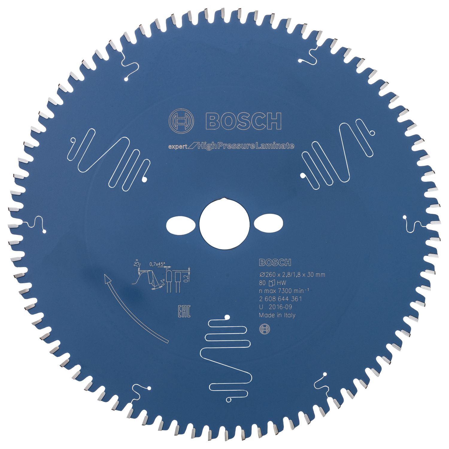 Bosch Expert High Pressure Laminate Circular Saw Blade 260mm x 30mm 80T (194KP)