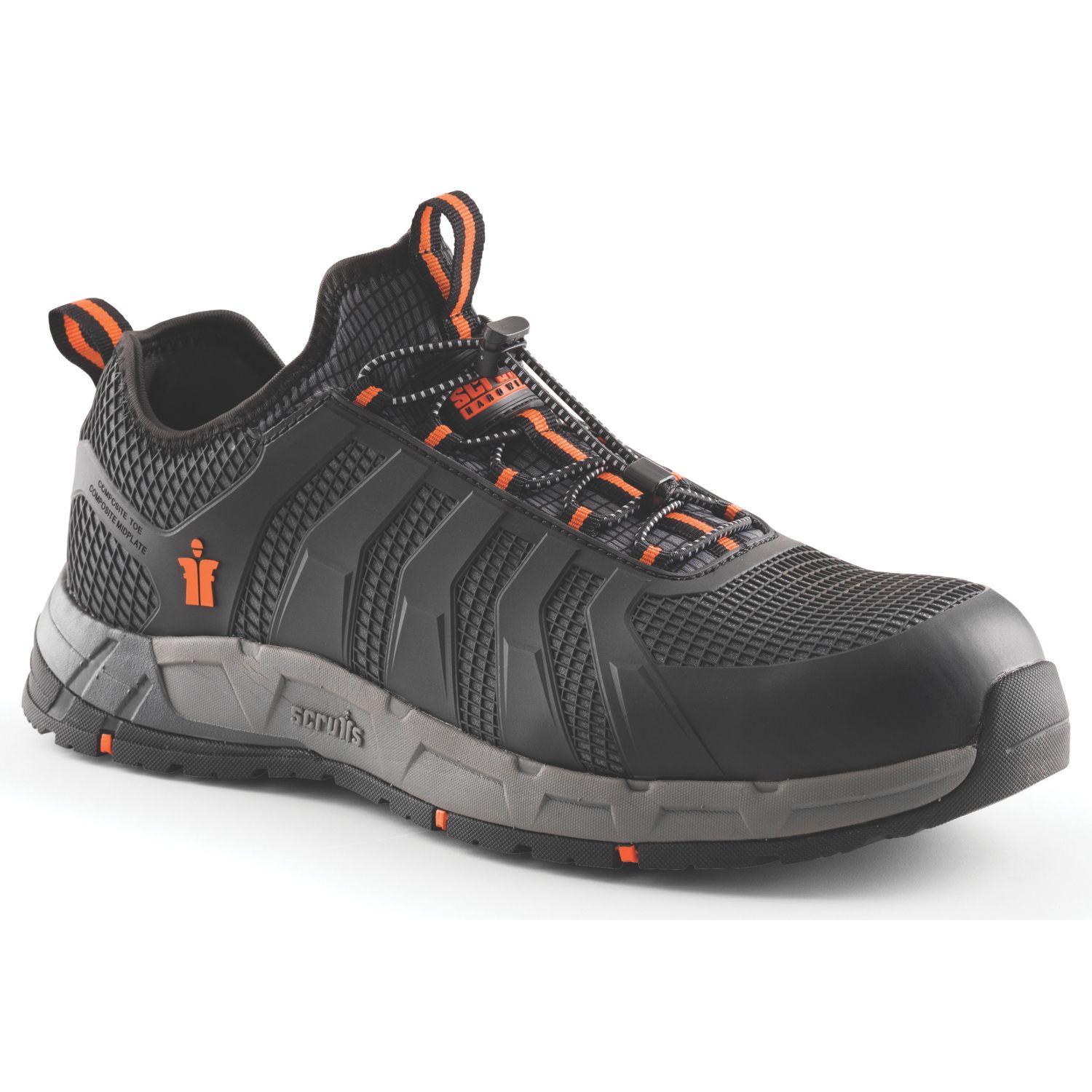 Scruffs Argon Size 11 Black/Grey Slip-On Safety Trainers (194KV)