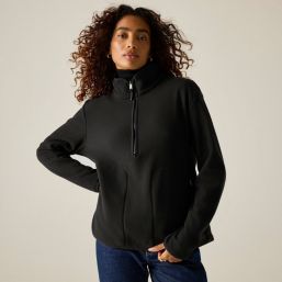 Regatta Frankie Womens Half-Length Front Zip Fleece Black Size 24