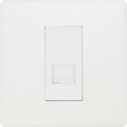 British General Evolve 1-Gang Slave Telephone Socket Pearlescent White with White Inserts