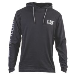 CAT Hooded Long Sleeve Shirt Black Medium 38-40" Chest