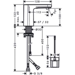 Hansgrohe Vernis Blend Battery-Powered 122mm Chrome Mono Basin Mixer Tap