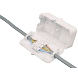 Vimark 30A Chocbox Connector Box 90 x 30 x 50mm White - Screwfix