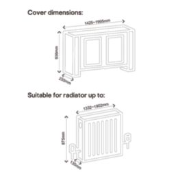 Victorian Radiator Cover White 1425-1995mm x 235mm x 936mm