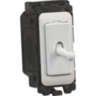 Knightsbridge Curved Edge Toggle 20AX Grid DP Control Switch White