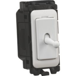 Knightsbridge Curved Edge Toggle 20AX Grid DP Control Switch White